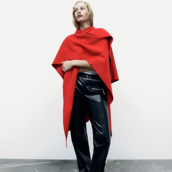 Nwt Zara Faux leather zippered pants/ Zara black evening pants - Picture 6 of 7